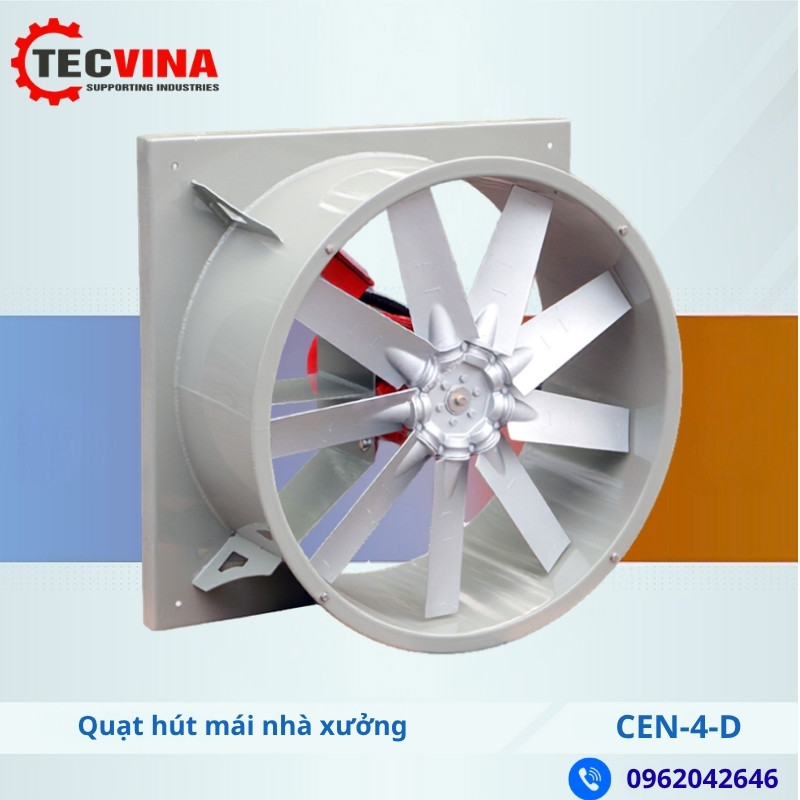 Quạt thông gió nhà xưởng hút mái hướng trục CEN-4-D